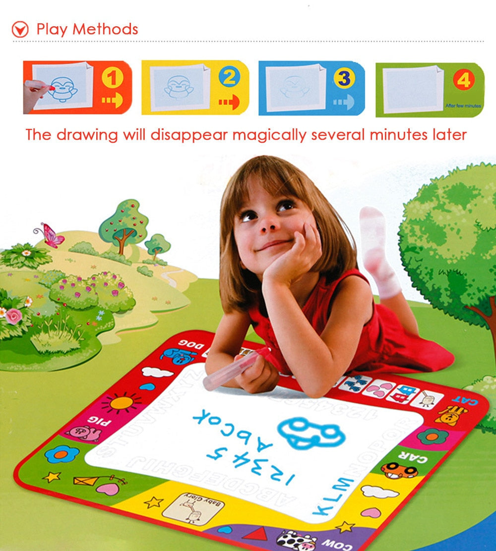 80 X 60Cm Baby Kids Add Water with Magic Pen Doodle Painting Picture Water Drawing Play Mat in Drawing Toys Board Gift Christmas
