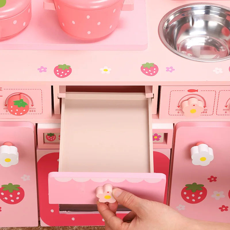 Kids Wooden Play Kitchen | Set Pretend Play 