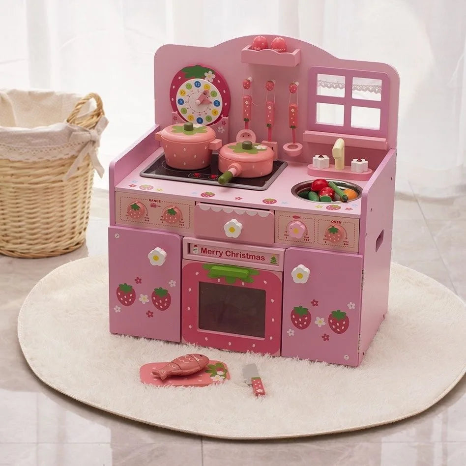 Kids Wooden Play Kitchen | Set Pretend Play 