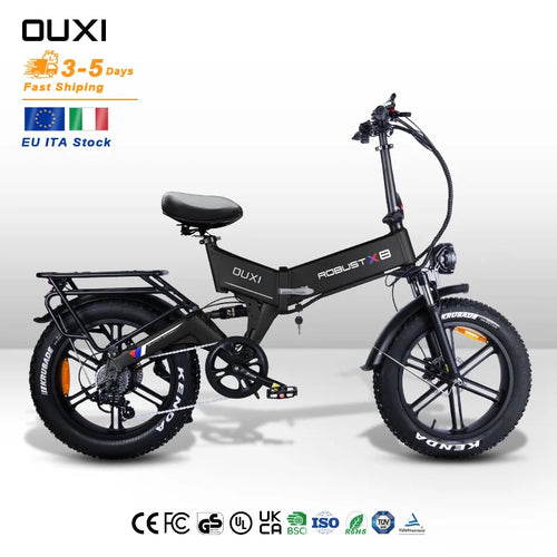 48V 15Ah 250W Electric Bikes Bicycle 20Inch 7 Speed Fat Tire Folding Electric Bike OUXI X8