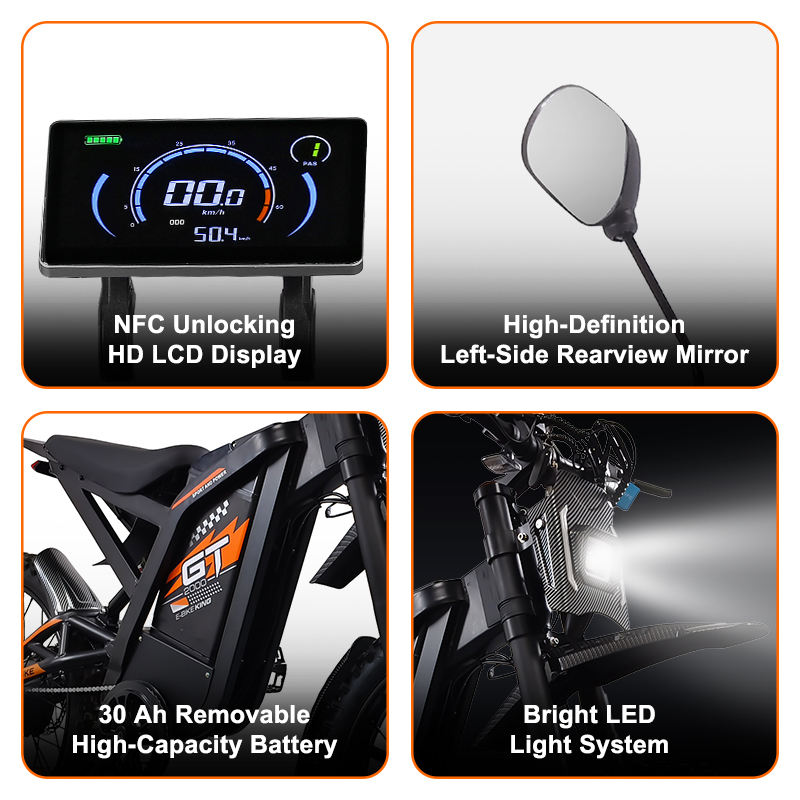 High-Speed 2000W Full Suspension Electric Dirt Bike 60V Lithium Battery Adult Off-Road Motorcycles with Brushless Motor