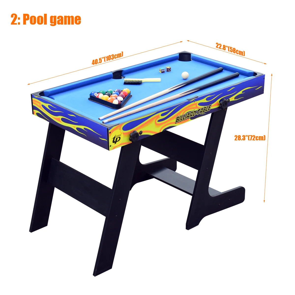 Folding 5-In-1 Multi Game Table, Standing Multi Function Game Table with Pool, Shuffleboard, Table Tennis Soccer Bowling 