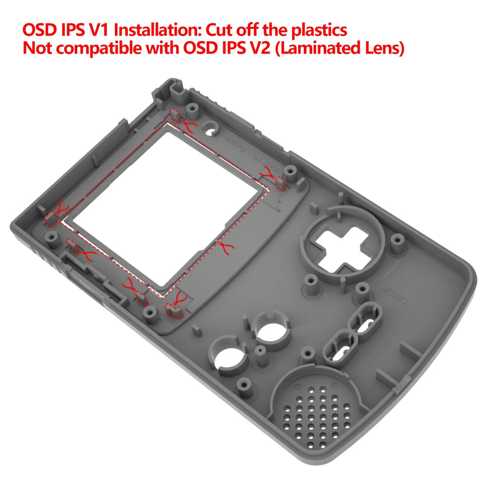 IPS Ready Upgraded Full Housing Cover Shell with Buttons for Gameboy Color for GBC - Fit for GBC OSD IPS